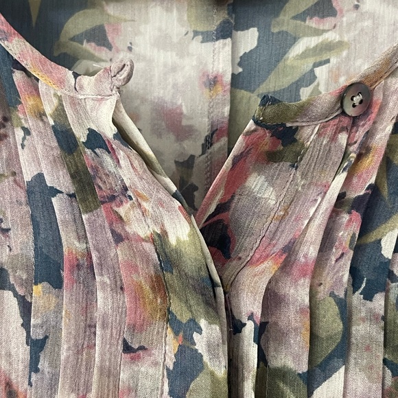 Sundance province rose silk dress bohemian floral watercolor long sleeve dress S - Picture 11 of 11